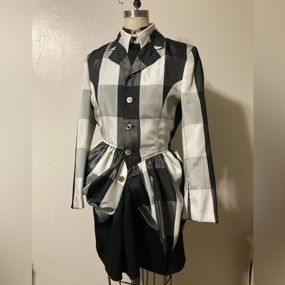 Impeccable CDG asymmetrical gingham bubble blazer - Picture 5 of 11